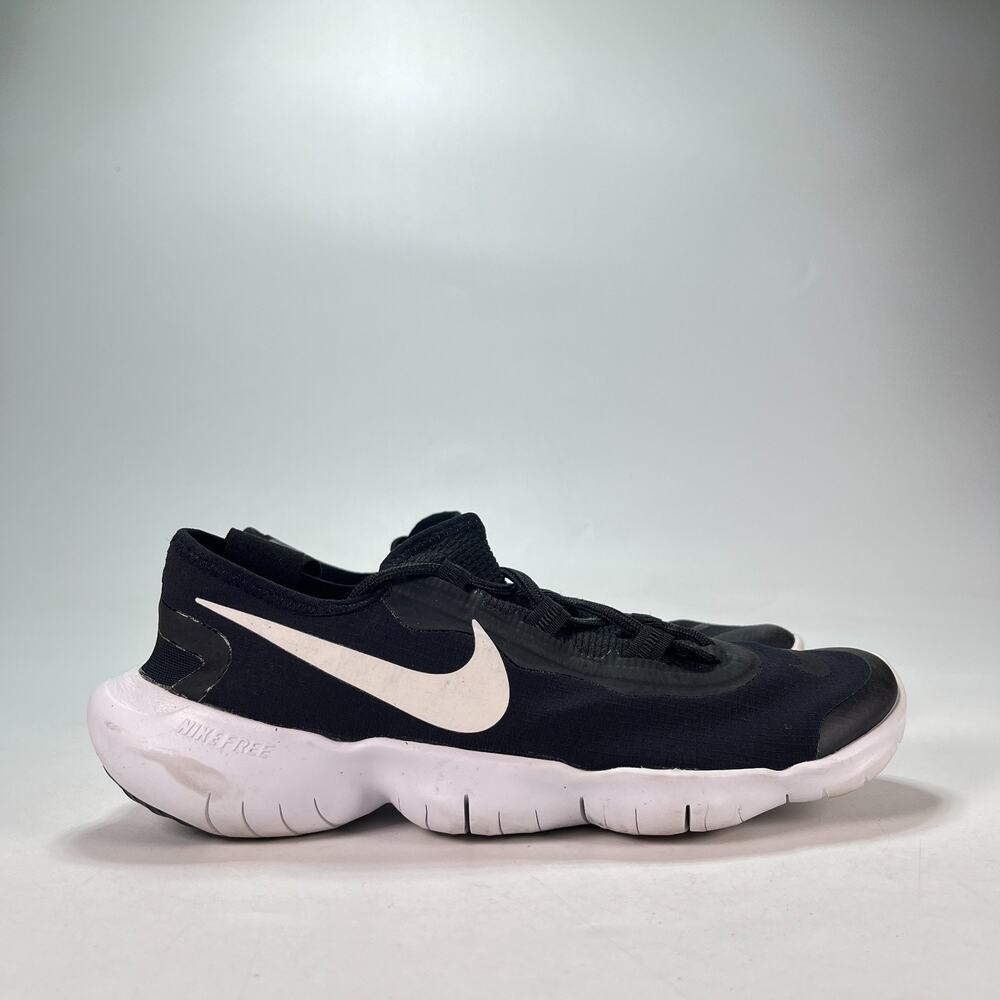 Nike Free RN 5.0 2020 Black White Low Top Running Shoes CJ0270-001 Womens Size 9